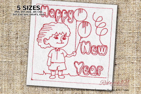 Cute Boy Holding Balloons Lineart Review for Sweatshirt Embroidery