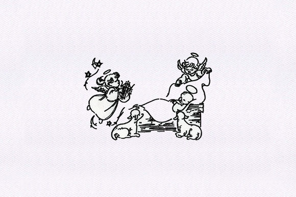 Dogs Angel Kids Design Review for Boutique Embroidery Projects