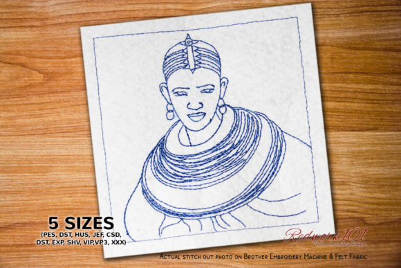Native African Redwork: A Bold Embroidery Design for Small Business Branding