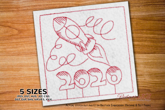 New Year Background with Rocket Redwork Review