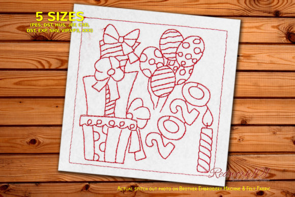 Wrapped New Year Gifts with Balloons Embroidery Review